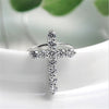 Lucky Female Cross Crystal Pendants silver colour Chain Necklaces