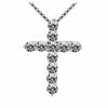 Lucky Female Cross Crystal Pendants silver colour Chain Necklaces