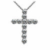 Lucky Female Cross Crystal Pendants silver colour Chain Necklaces