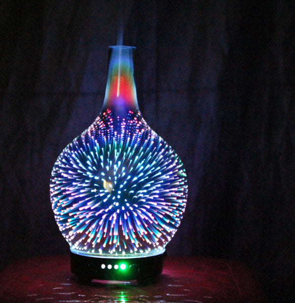 7 Color Light 3D Glass Vase Aromatherapy Essential Oil Aroma Diffuser