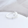 Fresh Flower 925 Sterling Silver Female Resizable Opening Rings