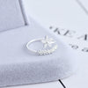 Fresh Flower 925 Sterling Silver Female Resizable Opening Rings