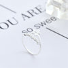 Fresh Flower 925 Sterling Silver Female Resizable Opening Rings