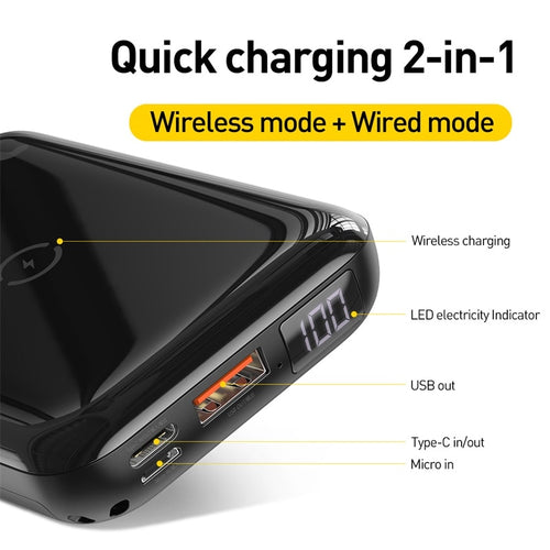 Baseus 10000mAh Qi Wireless Charger Power Bank