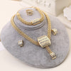 Dubai Gold Jewelry Sets Nigerian Wedding African Beads Crystal