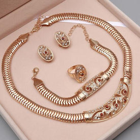Dubai Gold Jewelry Sets Nigerian Wedding African Beads Crystal
