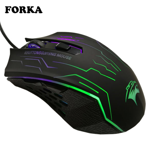 FORKA Silent Click USB Wired Gaming Mouse 6 Buttons