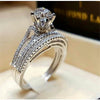 Trendy Crystal Ring Set Wedding Rings