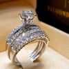 Trendy Crystal Ring Set Wedding Rings