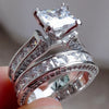 Trendy Crystal Ring Set Wedding Rings