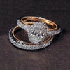 Trendy Crystal Ring Set Wedding Rings