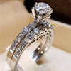 Trendy Crystal Ring Set Wedding Rings