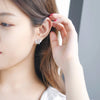 S925 Silver Color Cute Bowknot Stud Earrings