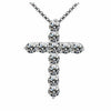 Lucky Female Cross Crystal Pendants silver colour Chain Necklaces