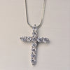 Lucky Female Cross Crystal Pendants silver colour Chain Necklaces