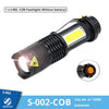 Mini Rechargeable LED Flashlight Use XPE + COB lamp beads 100 meters lighting