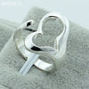 DOTEFFIL 925 Sterling Silver Heart-Shaped Open Ring
