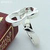 DOTEFFIL 925 Sterling Silver Heart-Shaped Open Ring