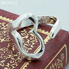 DOTEFFIL 925 Sterling Silver Heart-Shaped Open Ring