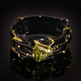 Vintage Gothic Black Tree Branch Ring