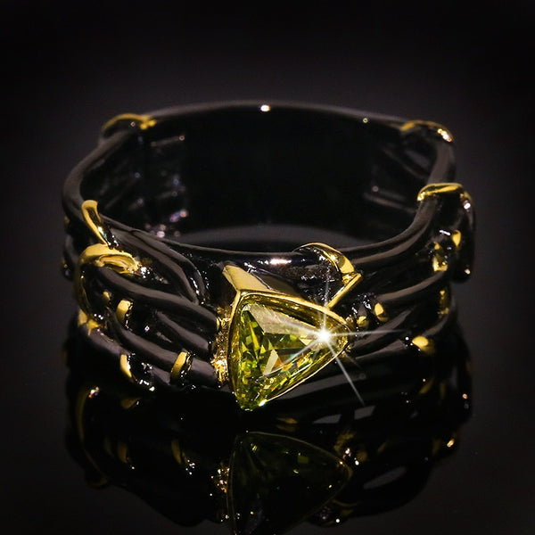 Vintage Gothic Black Tree Branch Ring