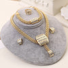 Dubai Gold Jewelry Sets Nigerian Wedding African Beads Crystal