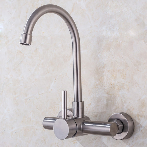304 Stainless Steel Kitchen Wall-mounted Sink Faucet