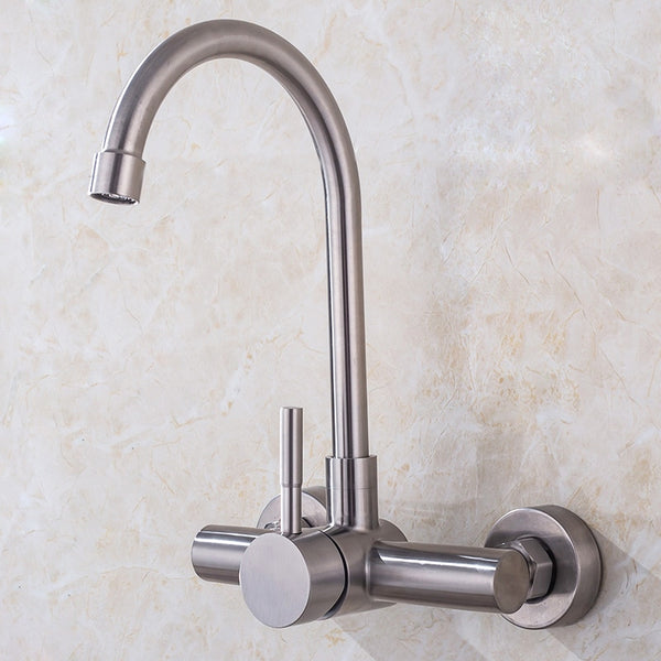 304 Stainless Steel Kitchen Wall-mounted Sink Faucet