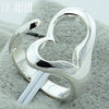 DOTEFFIL 925 Sterling Silver Heart-Shaped Open Ring