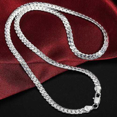 DOTEFFIL 925 Sterling Silver 6mm Full Sideways Necklace