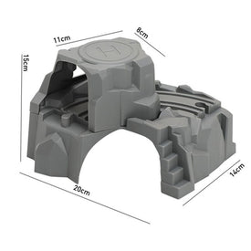 Plastic Grey Double Tunnel Wooden Train Track