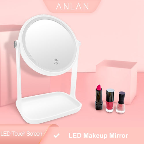 LED Lights Touch Screen Makeup Mirror