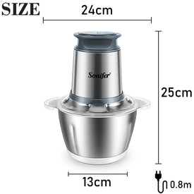 2 Speeds Stainless Steel Electric Chopper