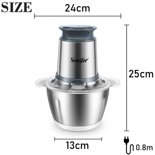 2 Speeds Stainless Steel Electric Chopper