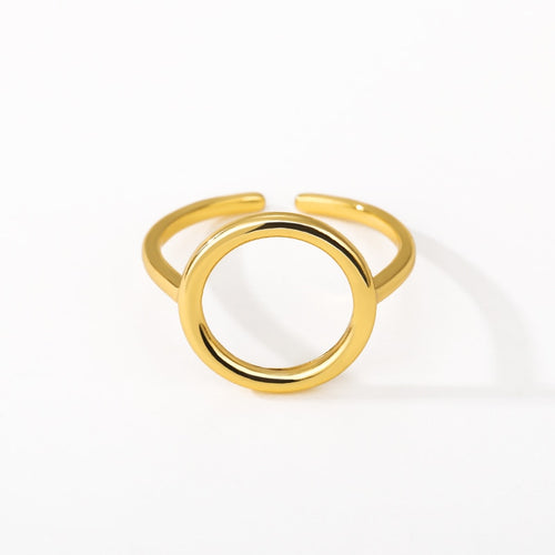 Minimalist Circle Rings Fashion Jewelry Adjustable Stainless Steel