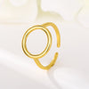 Minimalist Circle Rings Fashion Jewelry Adjustable Stainless Steel