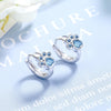 925 sterling silver Stud Earring Blue Zircon Cat Claw Design Earrings