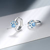 925 sterling silver Stud Earring Blue Zircon Cat Claw Design Earrings