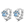 925 sterling silver Stud Earring Blue Zircon Cat Claw Design Earrings