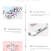 ELESHE 100% 925 Sterling Silver Finger Ring Pink Enamel Cute Unicorn Kids Ring