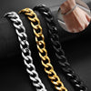 Jiayiqi 5-11 mm Men Chain Bracelet Stainless Steel Curb Cuban Link Chain Bangle