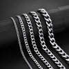 Jiayiqi 5-11 mm Men Chain Bracelet Stainless Steel Curb Cuban Link Chain Bangle