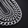 Jiayiqi 5-11 mm Men Chain Bracelet Stainless Steel Curb Cuban Link Chain Bangle