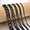 Jiayiqi 5-11 mm Men Chain Bracelet Stainless Steel Curb Cuban Link Chain Bangle