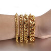 Jiayiqi 5-11 mm Men Chain Bracelet Stainless Steel Curb Cuban Link Chain Bangle