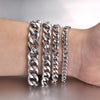 Jiayiqi 5-11 mm Men Chain Bracelet Stainless Steel Curb Cuban Link Chain Bangle