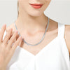 DOTEFFIL 925 Sterling Silver 6mm Full Sideways Necklace