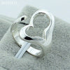 DOTEFFIL 925 Sterling Silver Heart-Shaped Open Ring