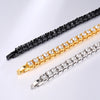 Hip Hop Men Single Row Rhinestones Chain Bling Tennis Charm Bracelets