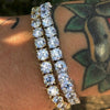Hip Hop Men Single Row Rhinestones Chain Bling Tennis Charm Bracelets